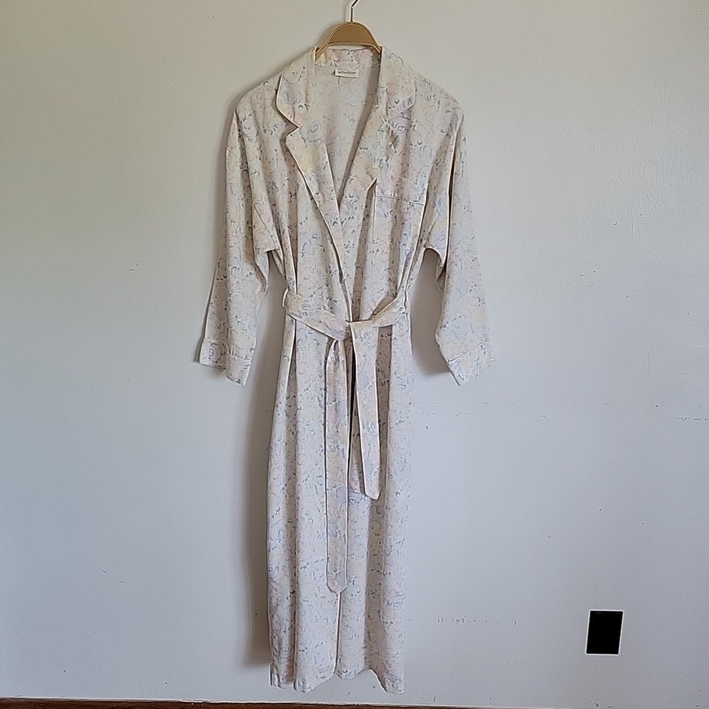Barbizon Long Robe Large Vintage Pastel Floral Cottagecore Feminine Lounge Relax